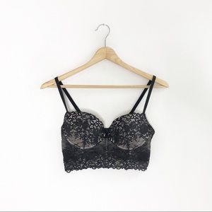 Victoria’s Secret Black Lace Bustier Bralette 36B